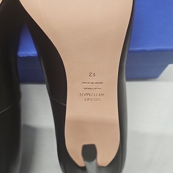 Stuart Weitzman ANNY 105 Black Dress Nappa Heels - Picture 11 of 13